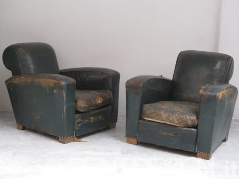 rent poltrone vintage pelle verde 