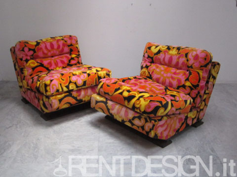 rent poltrone vintage stampa fluo emilio pucci anni '50