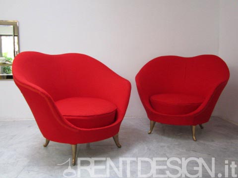 rent poltrone rosse oro